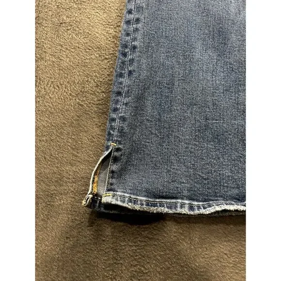 American Eagle Wide Flare Jeans Distressed Stretch Size 00 Women's High Rise - Picture 2 of 10